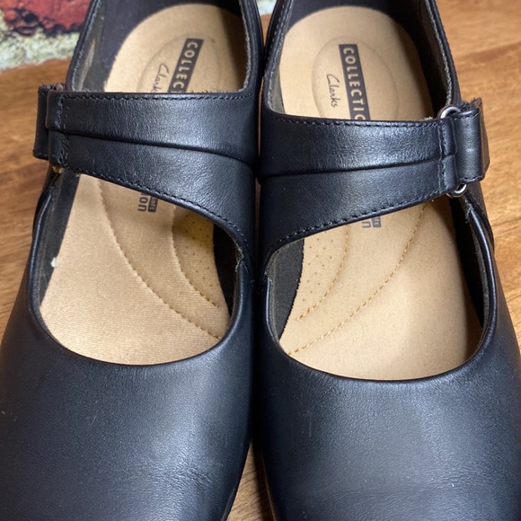 Clarks Womens Black Leather Emslie Lulin Mary Jane Slip On Comfort Shoe Size 7.5 - Picture 15 of 16